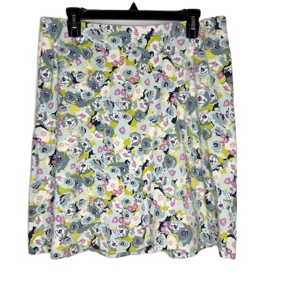 J. Jill Floral Print Stretch Pocket Knit Skirt Multicolor Women’s Size Medium - Picture 2 of 12